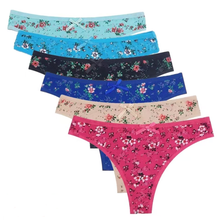 Load image into Gallery viewer, 6 Pcs Floral G-string Thong Set