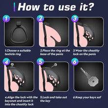 Load image into Gallery viewer, Lightweight Chastity Device with 3 Sizes Rings