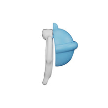Afbeelding in Gallery-weergave laden, Solid blue bell-shaped chastity cage side view