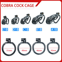 Load image into Gallery viewer, Black Mamba Chastity Cage Kit 1.77 To 4.13 Inches Long 2026 Edition side view