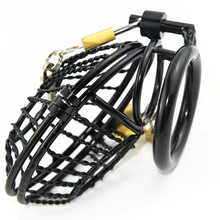 Load image into Gallery viewer, Black Mesh Metal Male Chastity Cage