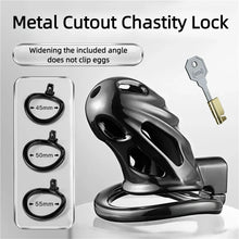 Load image into Gallery viewer, Black Metal Chastity Cage