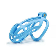 Load image into Gallery viewer, Blue Stripe Mamba Chastity Cage Kit 1.77 To 4.13 Inches Long 2026 Edition material close-up