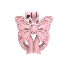 Afbeelding in Gallery-weergave laden, Pink Butterfly Wing Inverted Chastity Cage front view