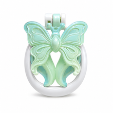 Afbeelding in Gallery-weergave laden, Blue & Yellow Butterfly Wing Inverted Chastity Cage front view