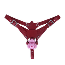 Afbeelding in Gallery-weergave laden, Pink Candy Heart chastity cage with red PU leather waist belt