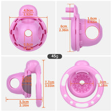 Afbeelding in Gallery-weergave laden, Pink Candy Heart chastity cage measurement chart