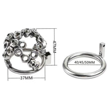 Load image into Gallery viewer, Bolted Chastity Cage with Spikes