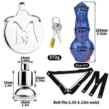 Load image into Gallery viewer, Inverted Chastity Cage - Cock Block Device With Monster Dildo