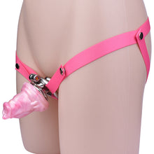 Load image into Gallery viewer, Inverted Chastity Cage - Cock Block Device With Monster Dildo
