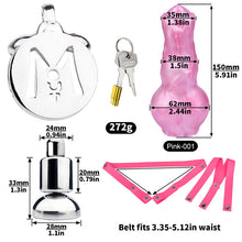 Load image into Gallery viewer, Inverted Chastity Cage - Cock Block Device With Monster Dildo