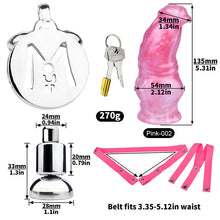 Load image into Gallery viewer, Inverted Chastity Cage - Cock Block Device With Monster Dildo