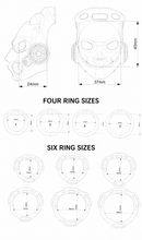 Lade das Bild in den Galerie-Viewer, Cyber Panther cage dimensions and separate charts for four standard rings and six strap rings