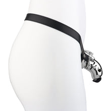Load image into Gallery viewer, Dolphin Steel Chastity Cage with Anti-ring Removable - with belt and black urethral