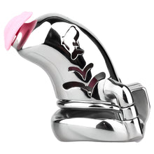 Load image into Gallery viewer, Dolphin Steel Chastity Cage with Anti-ring Removable - with pink urethral