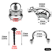 Load image into Gallery viewer, Dolphin Steel Chastity Cage with Anti-ring Removable - 13