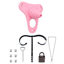 Load image into Gallery viewer, Fantasy Pink Conch Chastity Cage with Belt 17