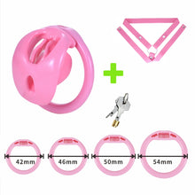 Lade das Bild in den Galerie-Viewer, Pink cage with matching three-way belt and four ring sizes