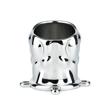 Lade das Bild in den Galerie-Viewer, Flame Cutout Stainless Steel Chastity Cage with Restraint - Stainless steel flame cutout cage front view