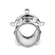 Lade das Bild in den Galerie-Viewer, Flame Cutout Stainless Steel Chastity Cage with Restraint - Metal cage rear opening detail