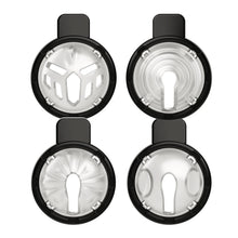Lade das Bild in den Galerie-Viewer, Four interchangeable black cage fronts shown from front and rear