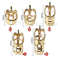 Load image into Gallery viewer, Gold Stainless Steel MAMBA Chastity Cage