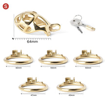 Load image into Gallery viewer, Gold Stainless Steel MAMBA Chastity Cage