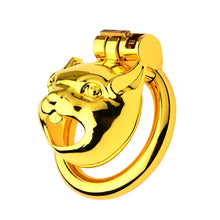 Load image into Gallery viewer, Golden Flat Metal Chastity Cage