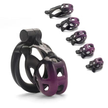 Load image into Gallery viewer, Gradation Black Purple Mamba Chastity Cage 2026 Edition front view