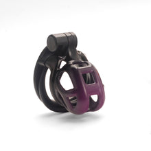 Load image into Gallery viewer, Gradation Black Purple Mamba Chastity Cage 2026 Edition fit view