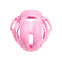 Afbeelding in Gallery-weergave laden, Pink heart cutout resin chastity cage front view