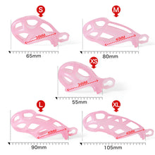 Load image into Gallery viewer, Ice Vision Design Pink Mamba Chastity Cage detail view