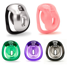 Load image into Gallery viewer, Inverted Colorful Pudding Chastity Cage in alternate gallery view 4