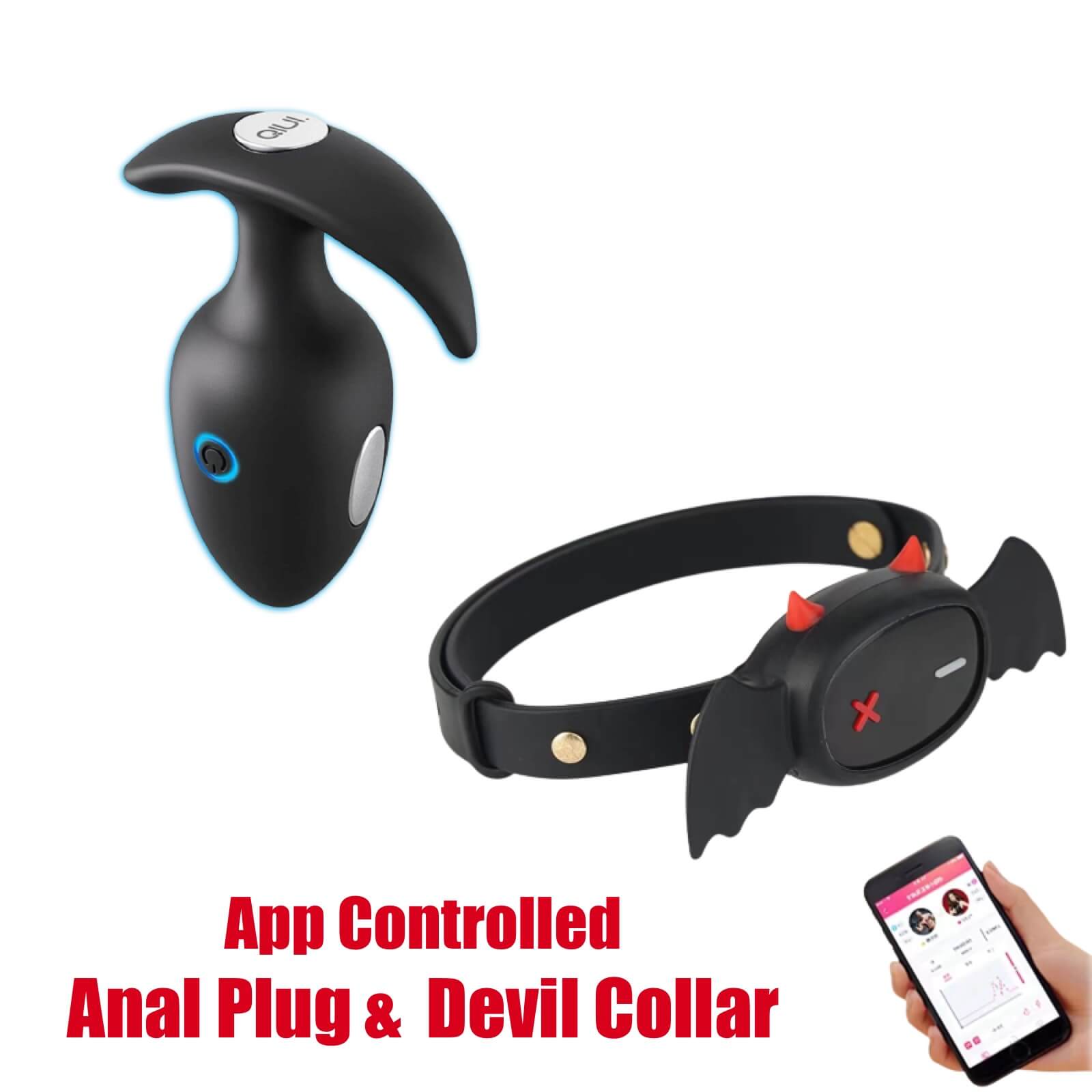 Little Devil Collar & Anal Plug App Controlled  CHASTITY CAGE CO
