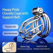 Load image into Gallery viewer, Happy Pride Chastity Cage With Support