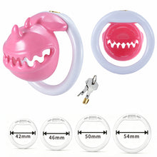 Afbeelding in Gallery-weergave laden, Pink and white Monster Mouth cage with four base ring sizes