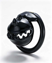 Afbeelding in Gallery-weergave laden, Black Monster Mouth resin chastity cage from a front angle
