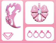 Load image into Gallery viewer, Heart and Bow Resin Chastity Cage