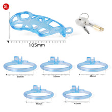 Load image into Gallery viewer, Ice Vision Desigh Blue Mamba Chastity Cage fit view