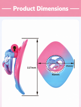 Lade das Bild in den Galerie-Viewer, Pastel twin snake flat chastity cage dimensions: 117 mm height, 95 mm width and 48 mm opening