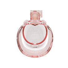 Lade das Bild in den Galerie-Viewer, Transparent pink heart chastity cage, rear opening view