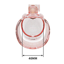 Lade das Bild in den Galerie-Viewer, Transparent pink heart chastity cage width measurement, 40 mm