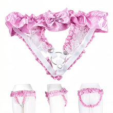 Load image into Gallery viewer, Pink Lace Bow Chastity Strap
