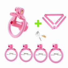 Afbeelding in Gallery-weergave laden, Pink negative urethral cage with matching belt