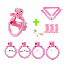 Afbeelding in Gallery-weergave laden, Pink negative urethral cage with belt and security-check lock cores