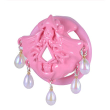 Lade das Bild in den Galerie-Viewer, Pink Ocean Tears Flat Chastity Cage – full pink flat chastity cage front view