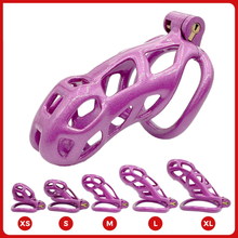 Load image into Gallery viewer, Purple Slave Mamba Chastity Cock Cage side view