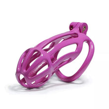 Load image into Gallery viewer, Purple Stripe Mamba Chastity Cage Kit 1.77 To 4.13 Inches Long material close-up