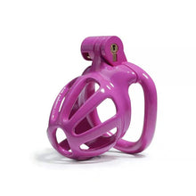 Load image into Gallery viewer, Purple Stripe Mamba Chastity Cage Kit 1.77 To 4.13 Inches Long detail view