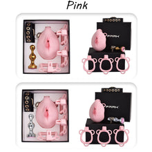 Load image into Gallery viewer, Pussy Chastity Cage With Wearable Butt Plug